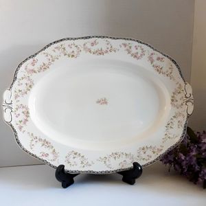 Alfred Meakin Harmony Rose Large Vintage Serving Platter Rosette Garland Swags
